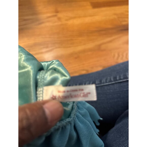American Girl Doll Dress With Blue Tulle Skirt & Seaweed Detailing - Picture 2 of 2